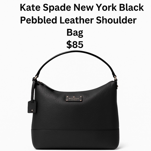 SOLD Kate Spade New York Black Pebbled Leather Shoulder Bag - Open to Offers - Picture 1 of 8